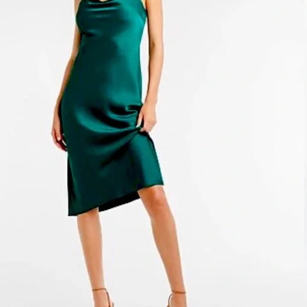 Express Emerald Green Satin Dress